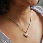 Collier cœur rayé