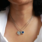 Collier cœur rayé