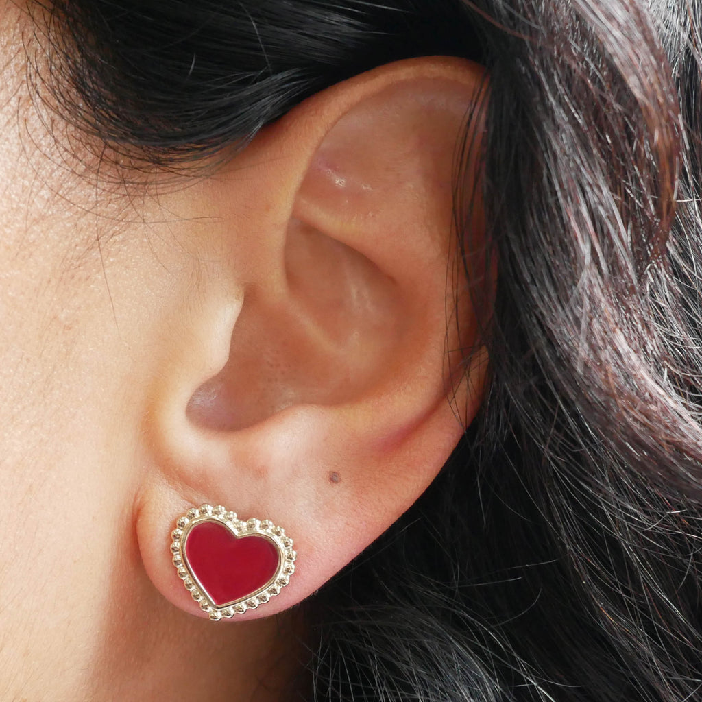 Boucles d'oreilles puce petit coeur