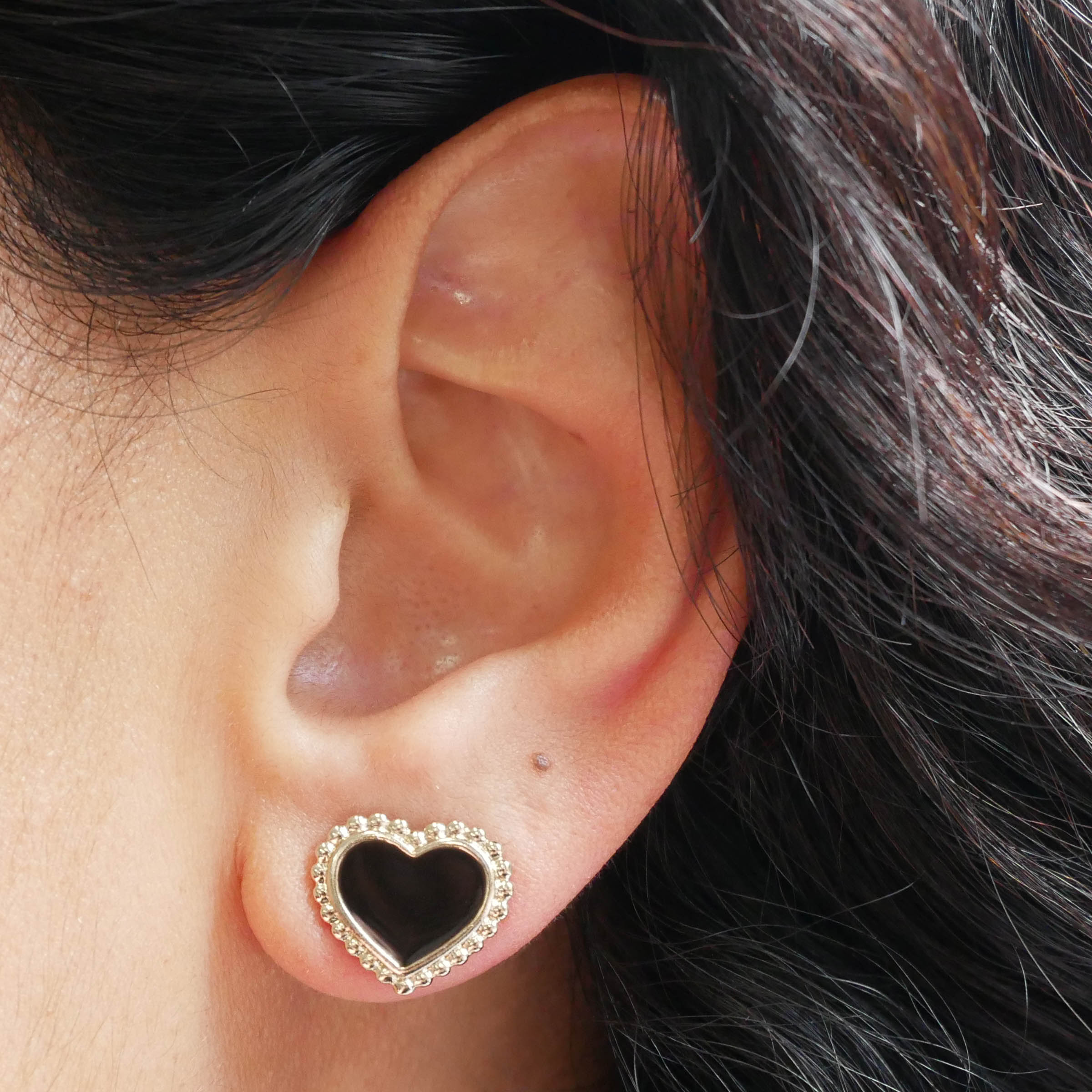 Boucles d'oreilles puce petit coeur