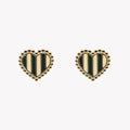 Boucles d'oreilles puce cœur rayé