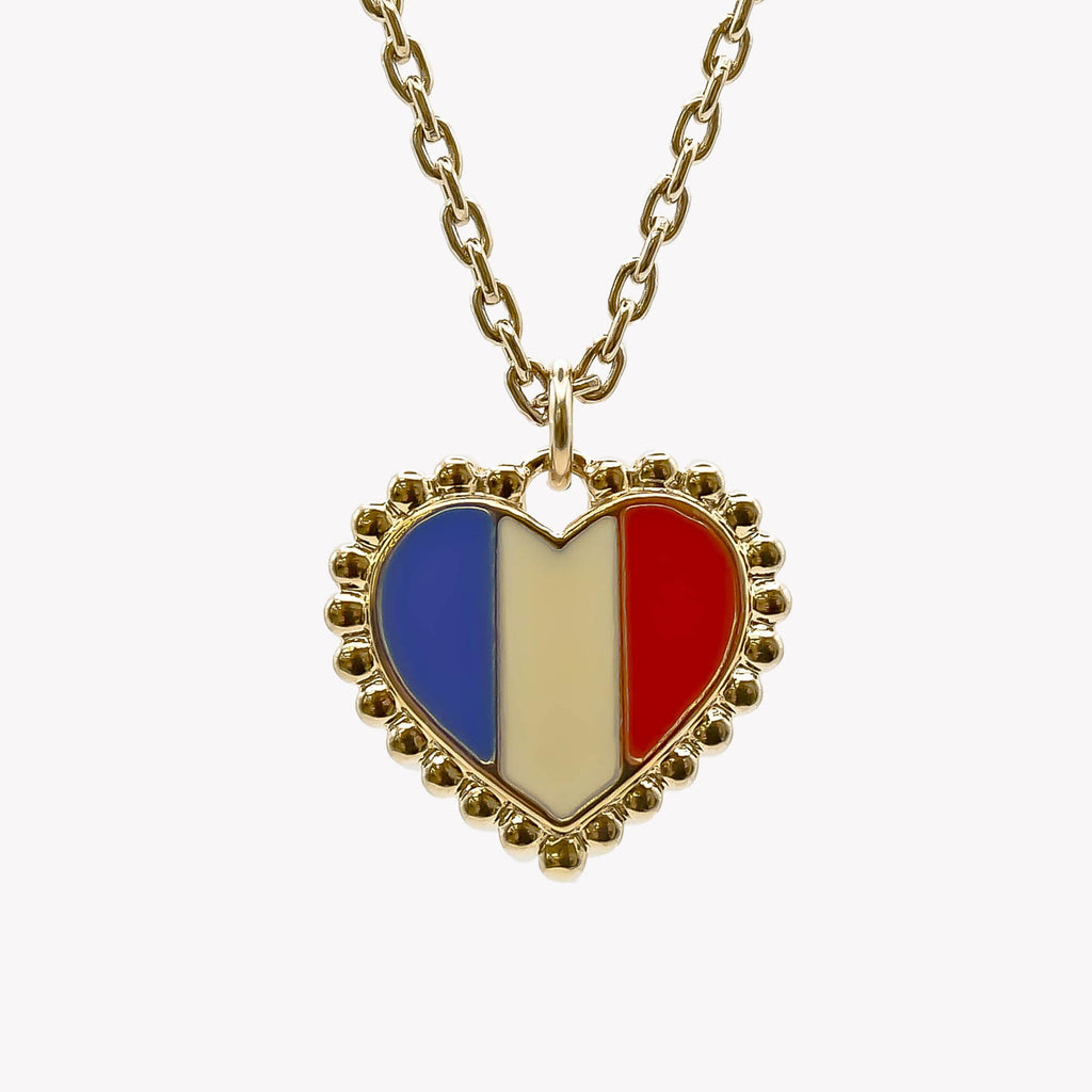 Collier cœur Drapeau