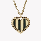Collier cœur rayé