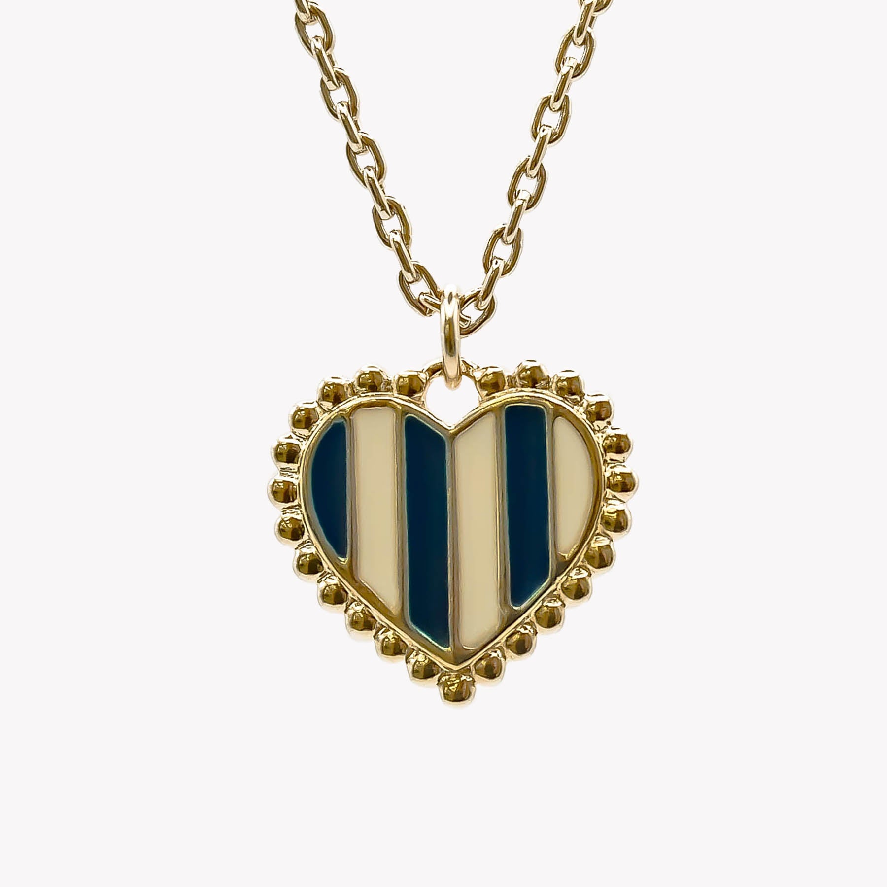 Collier cœur rayé