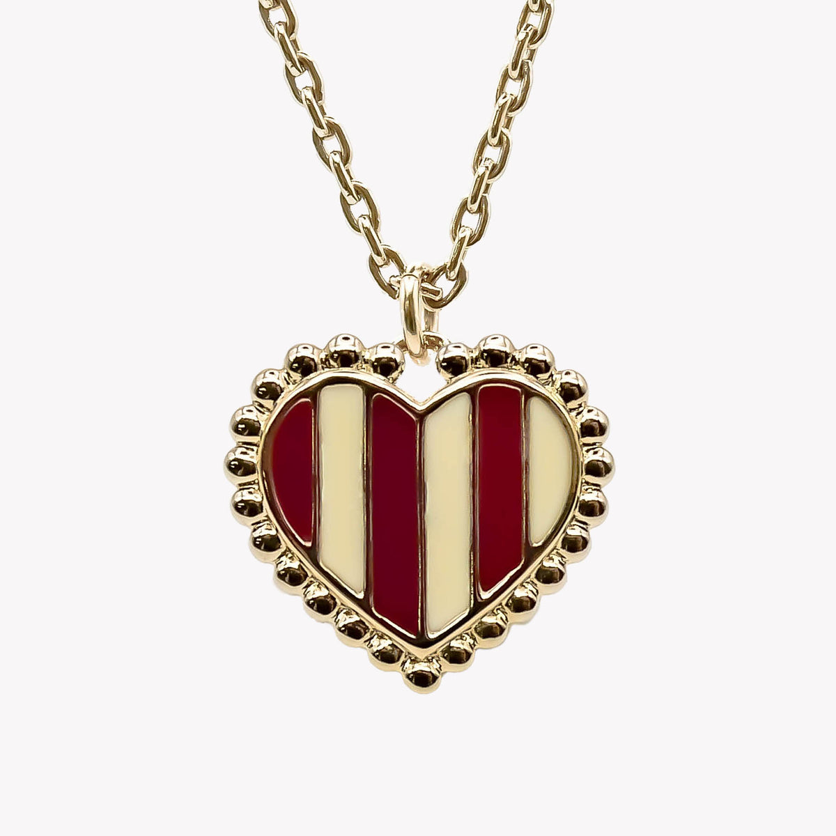 Collier cœur rayé
