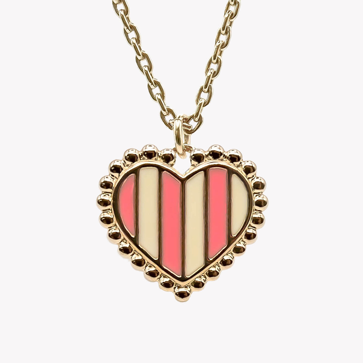 Collier cœur rayé