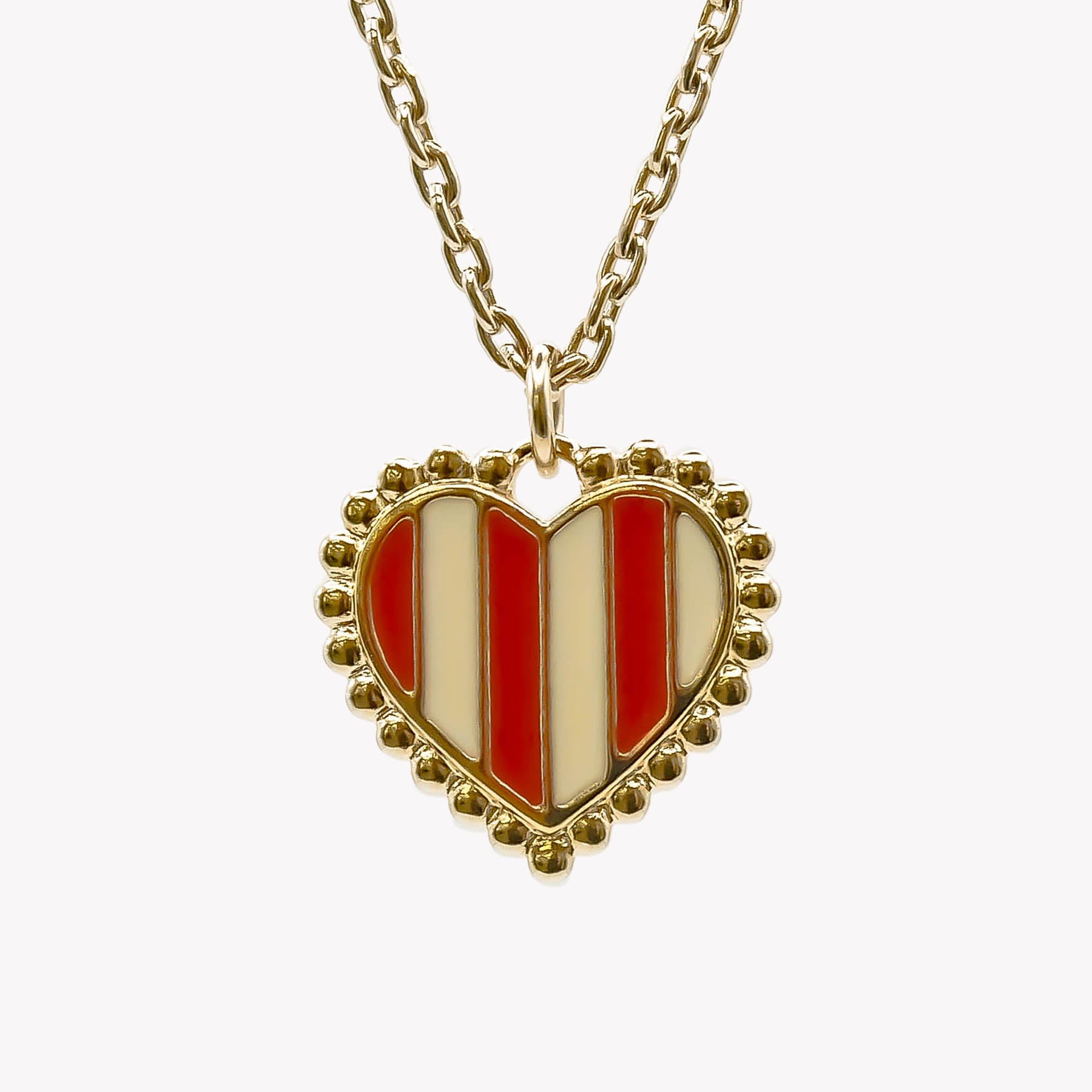 Collier cœur rayé