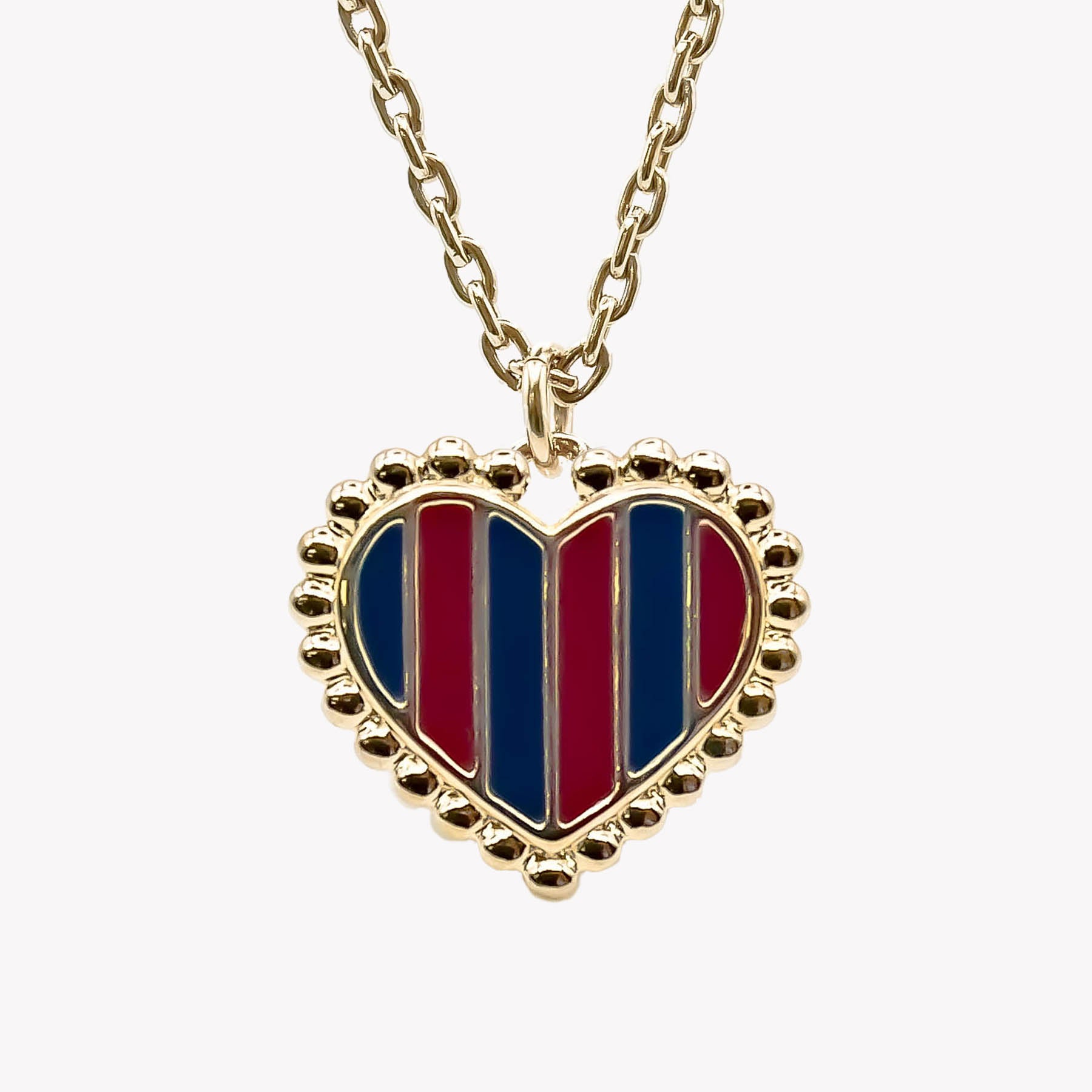 Collier cœur rayé