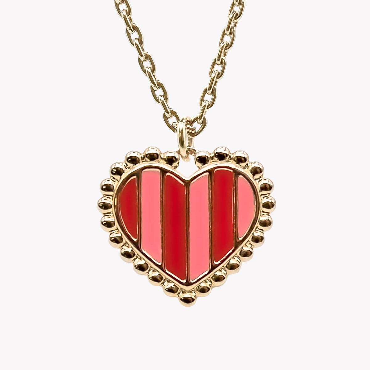 Collier cœur rayé