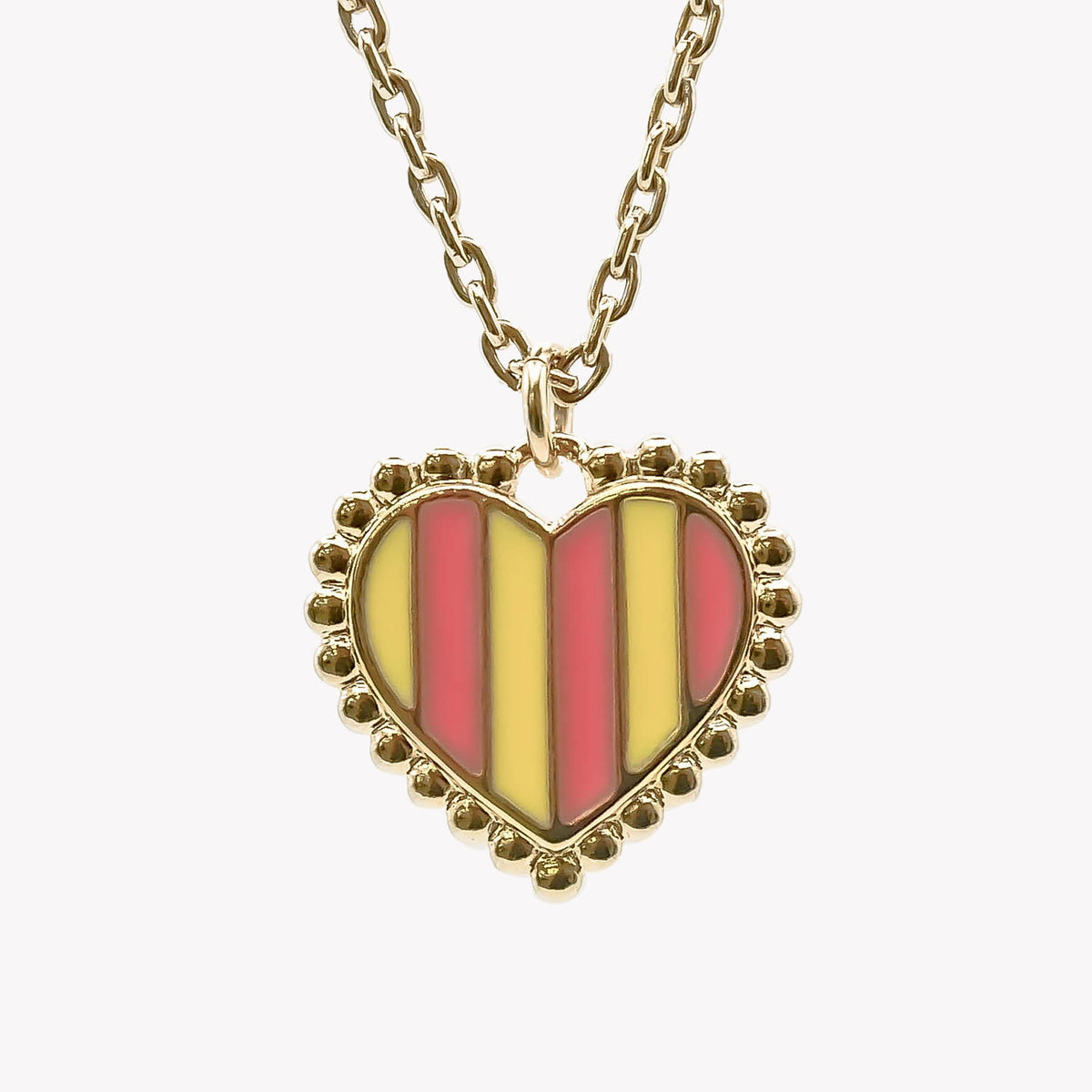 Collier cœur rayé