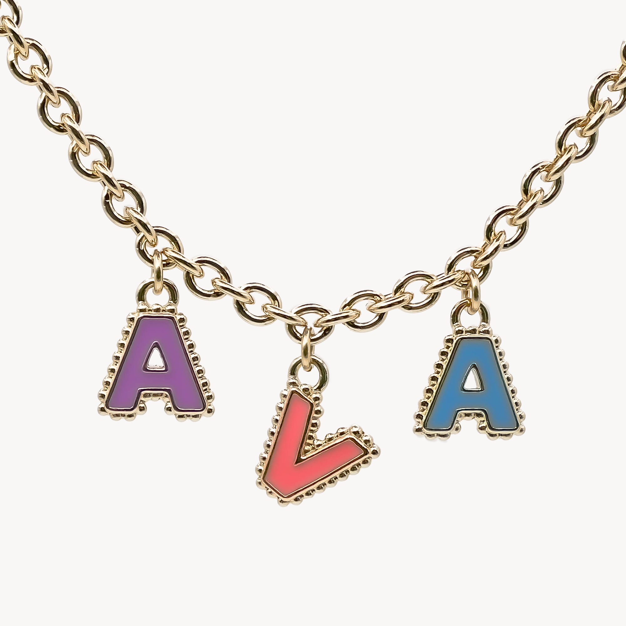 Collier trois lettres personnalisable
