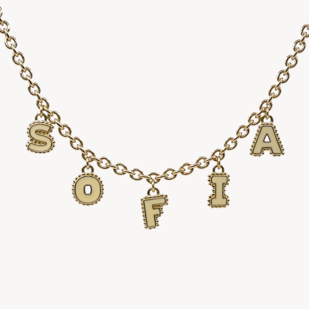 Collier cinq lettres personnalisable