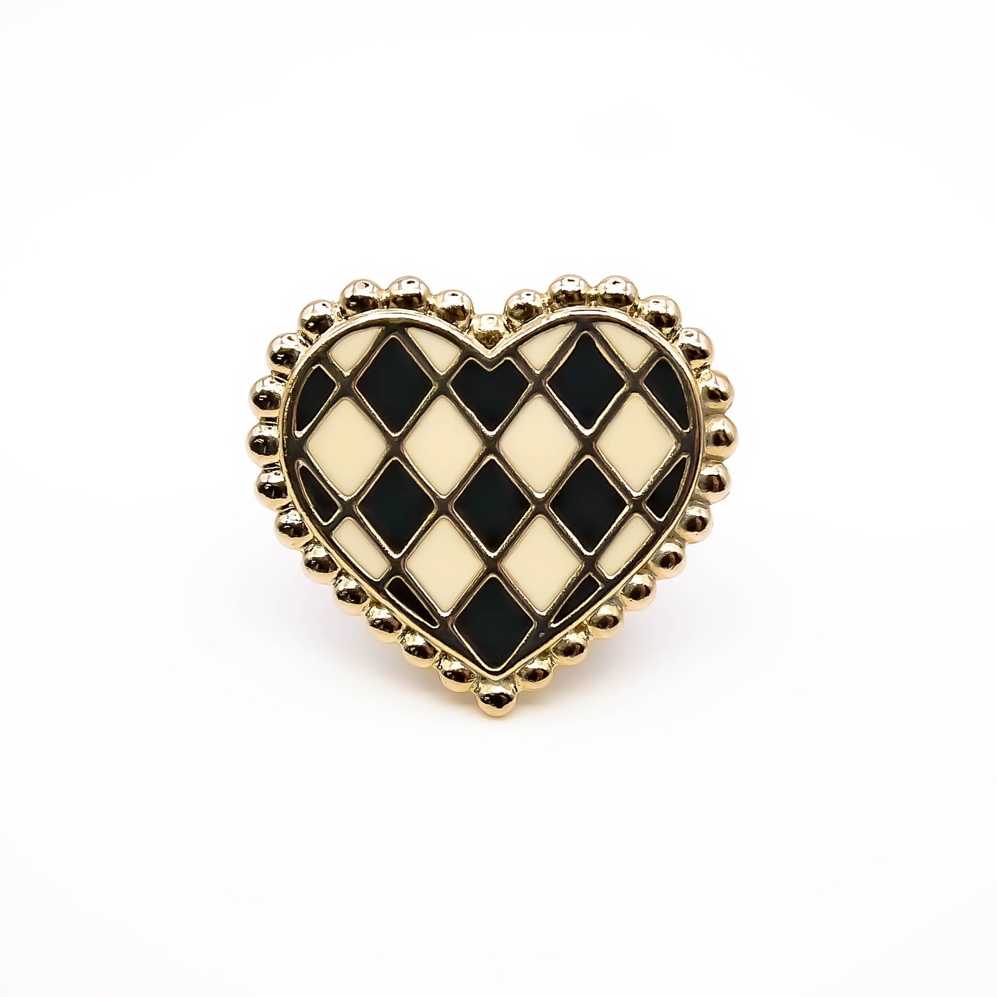 Pin's cœur damier