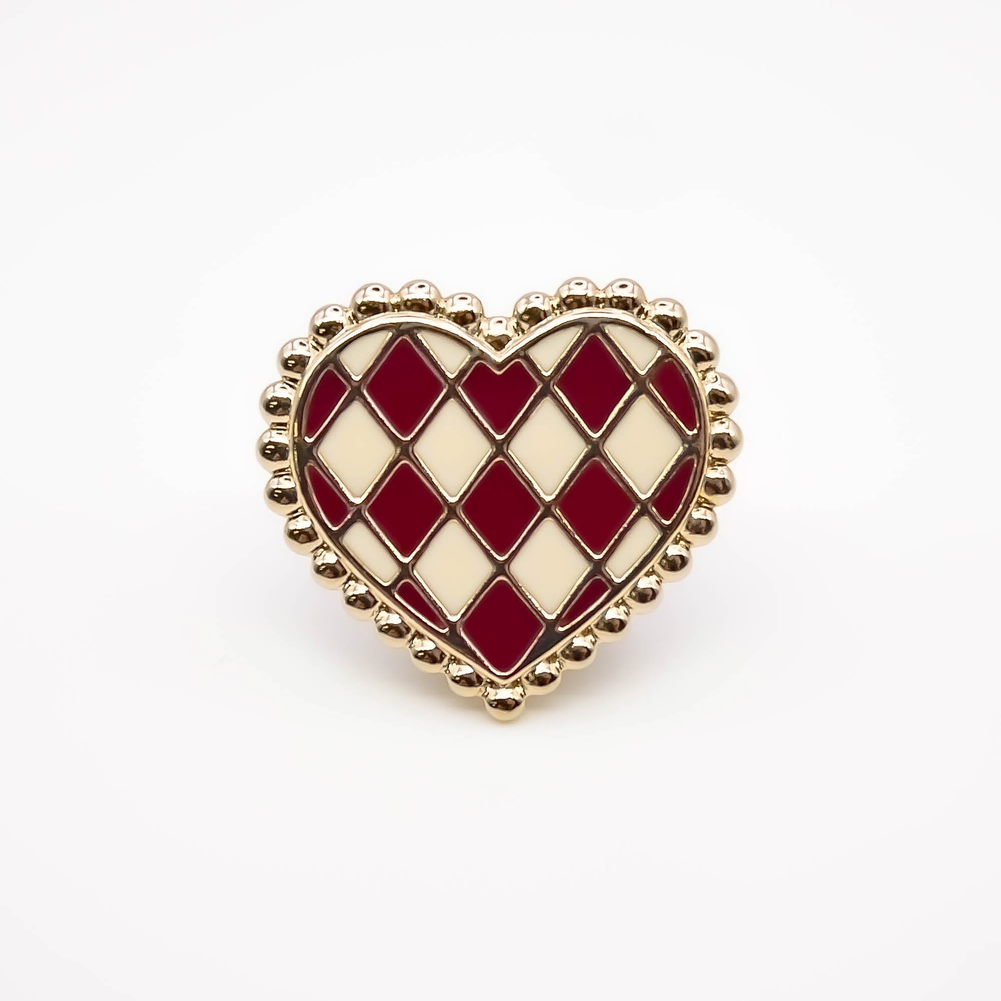 Pin's cœur damier