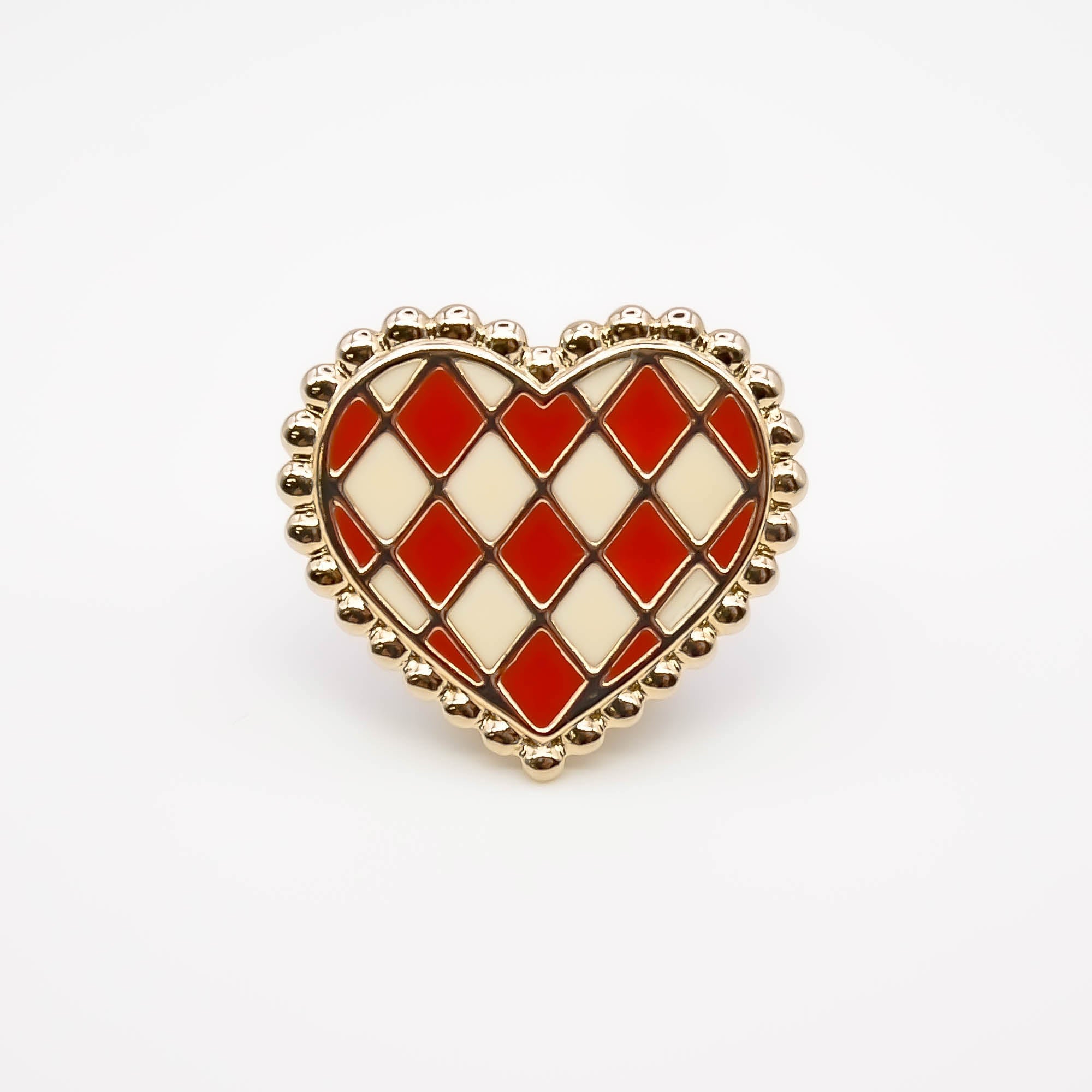 Pin's cœur damier
