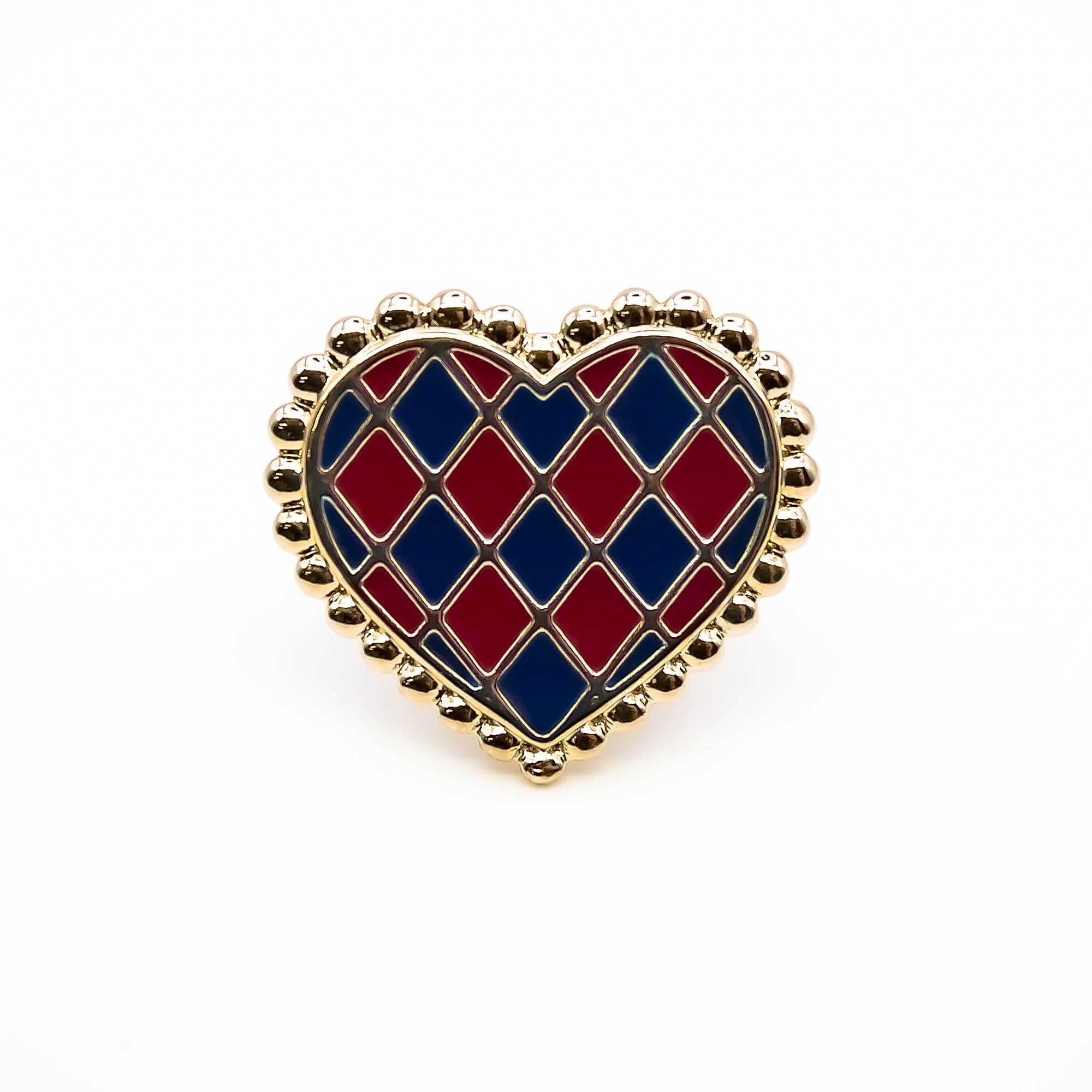 Pin's cœur damier