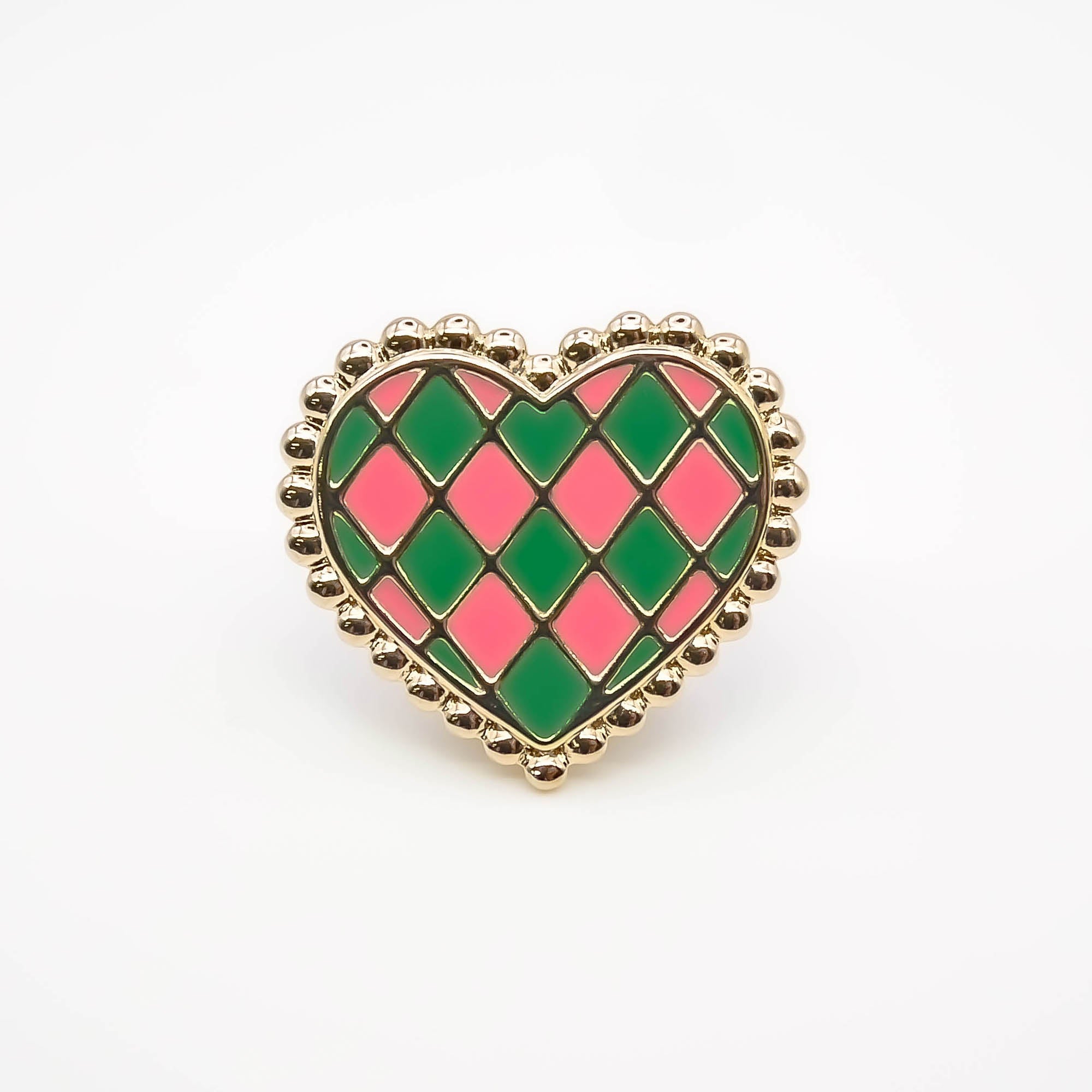 Pin's cœur damier