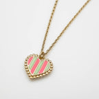 Collier cœur rayé